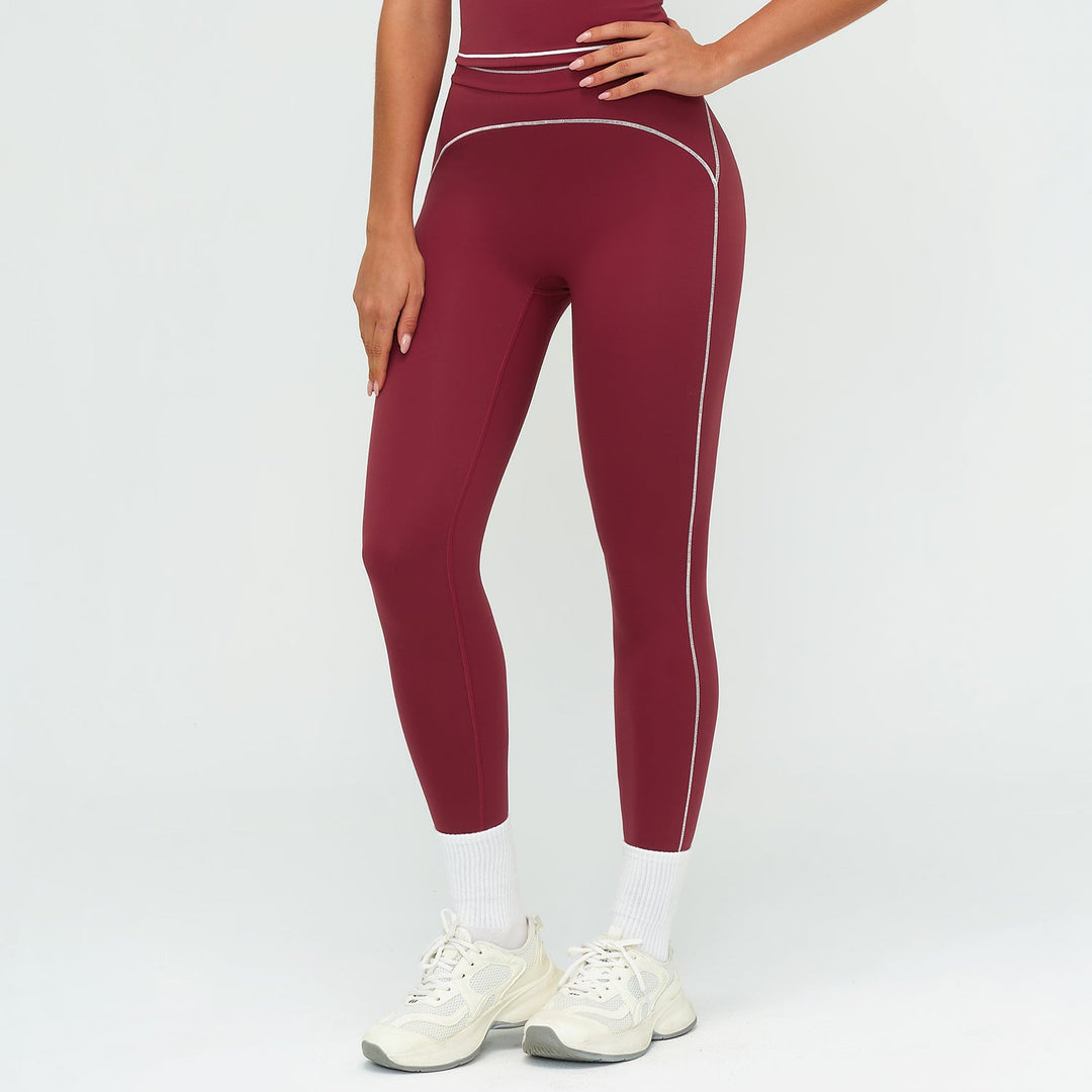 Contrast-Stitch Sculpt Leggings