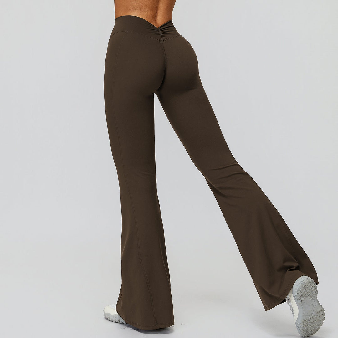 V-Back Ruched Flare Leggings