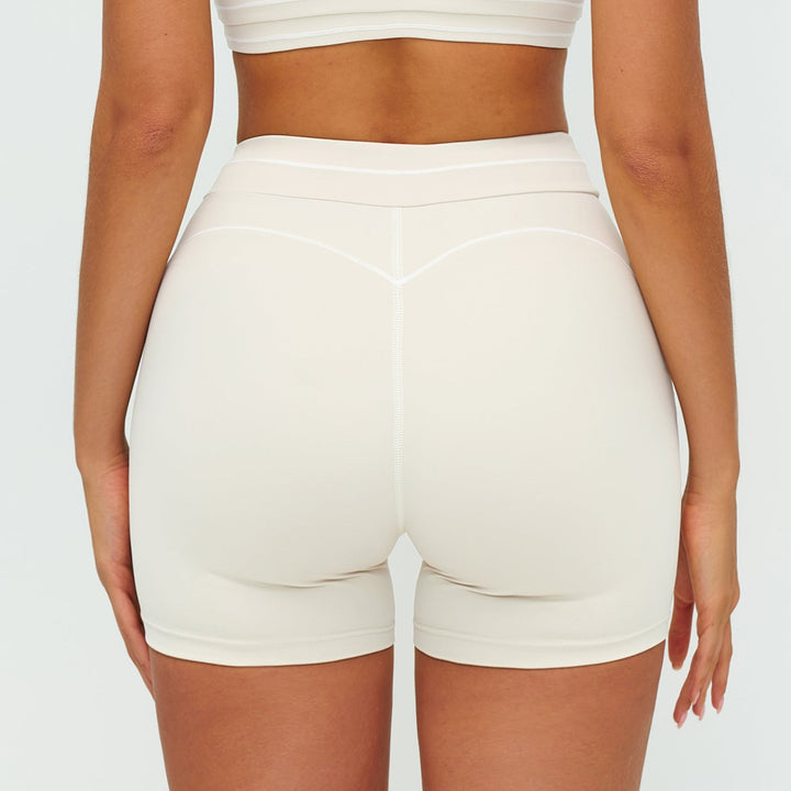 Contrast-Stitch Fitness Shorts