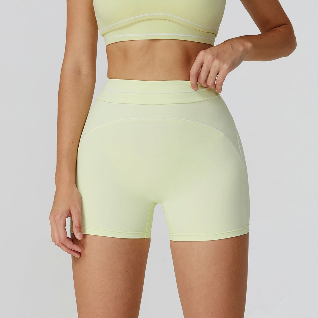 Contrast-Stitch Fitness Shorts