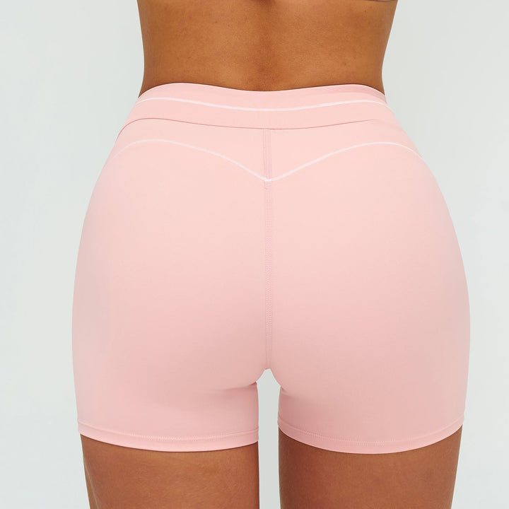 Contrast-Stitch Fitness Shorts