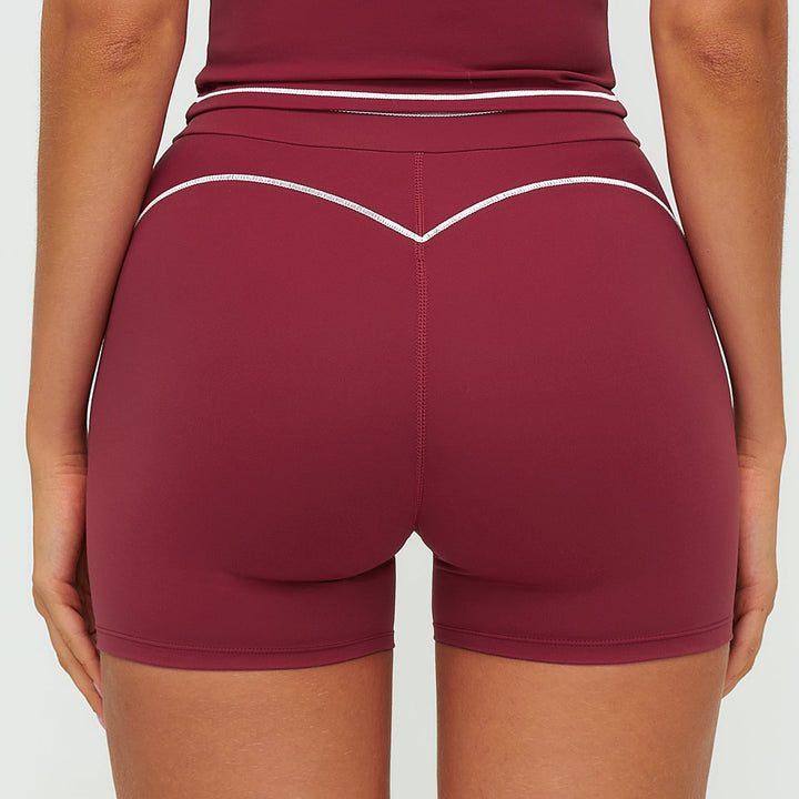 Contrast-Stitch Fitness Shorts