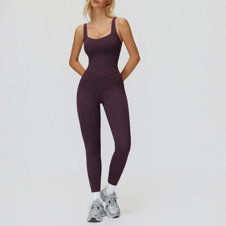 Cross-Back Open-Back Active Jumpsuit