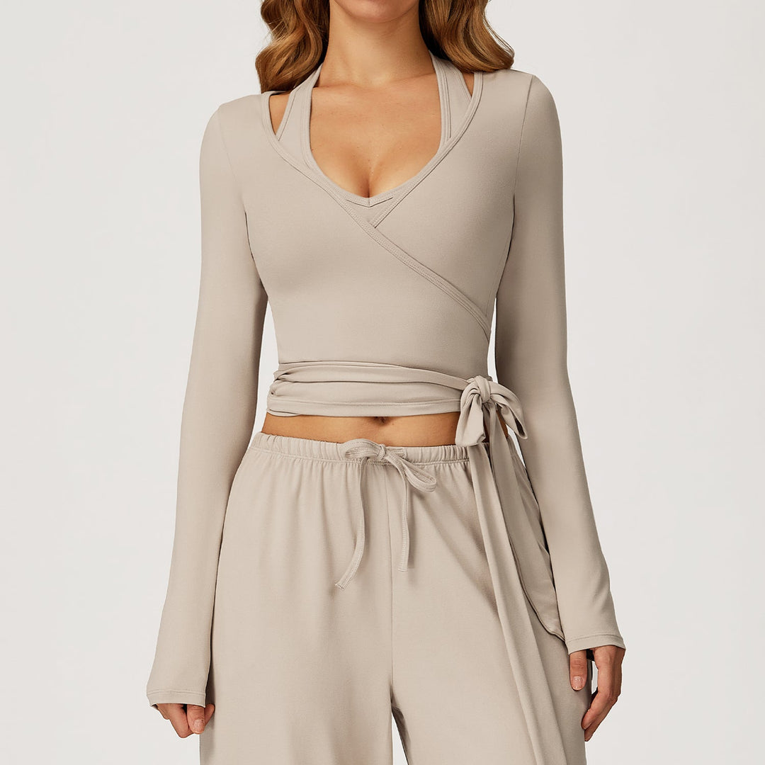 Long-Sleeve Wrap Top