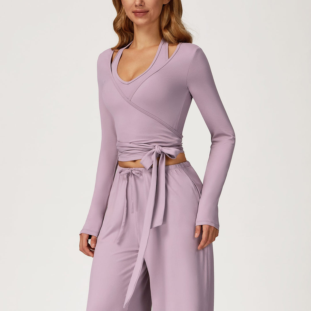 Long-Sleeve Wrap Top