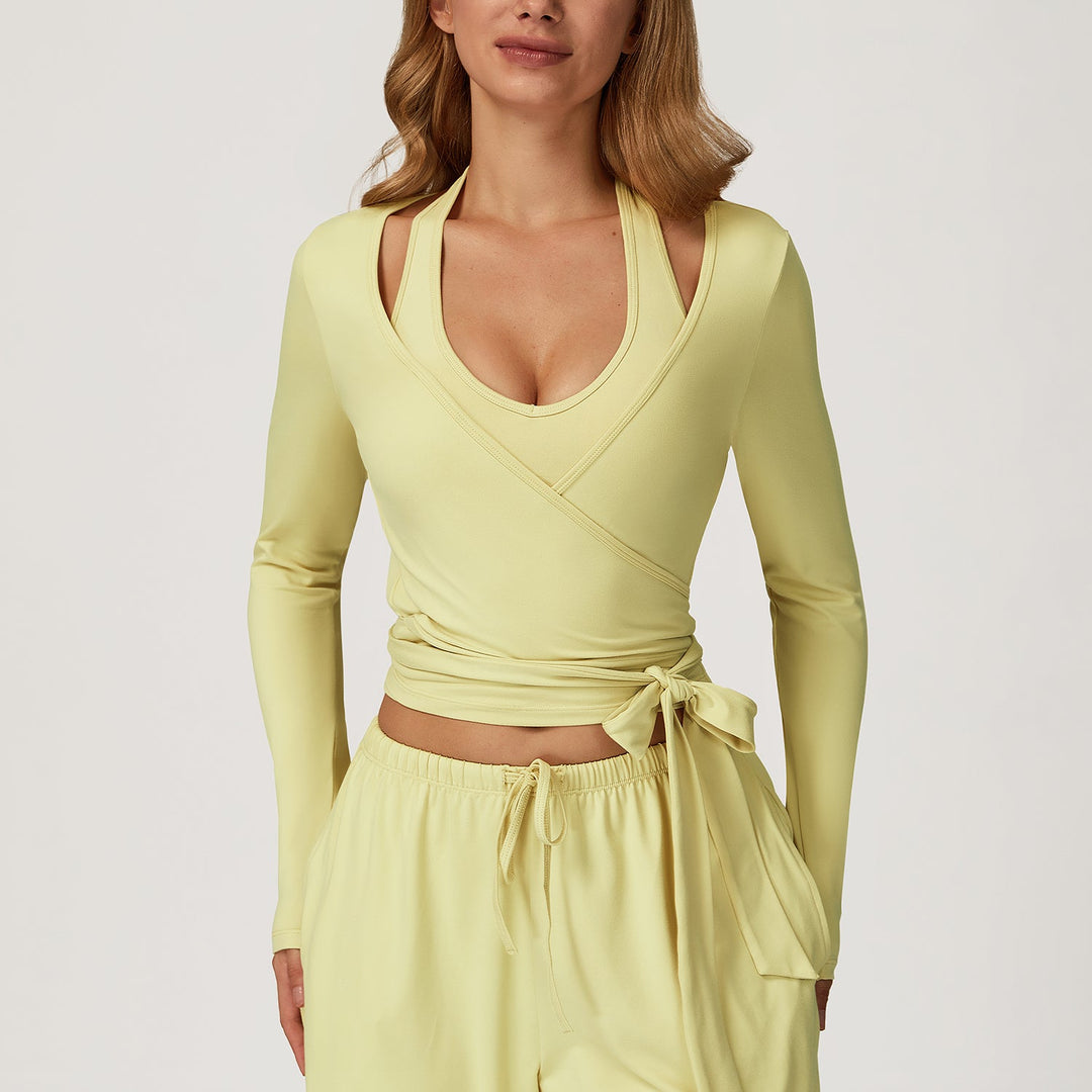 Long-Sleeve Wrap Top