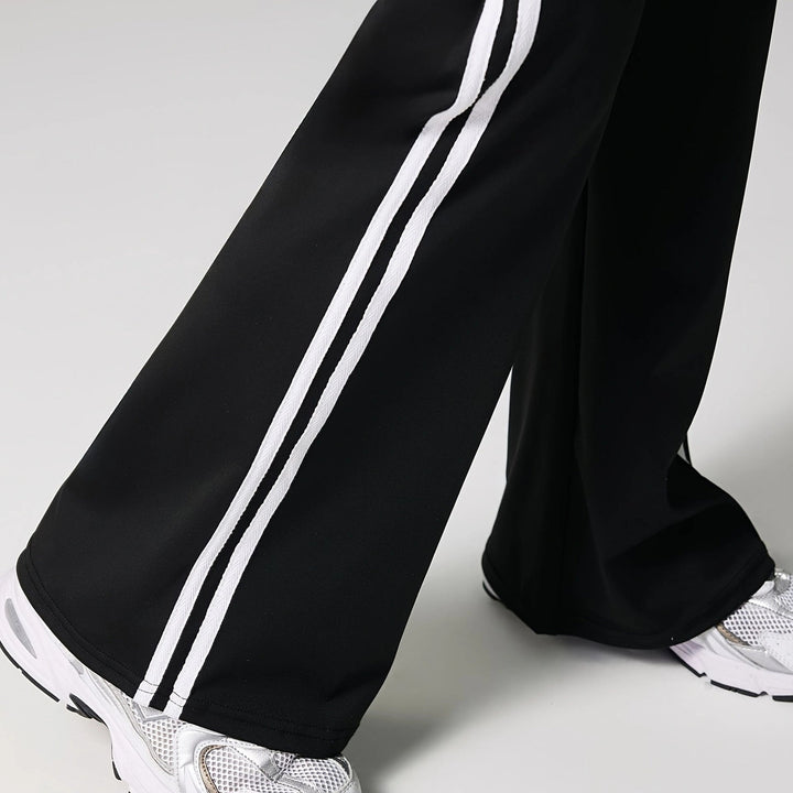 Color-Block Trim Flare Sports Pants