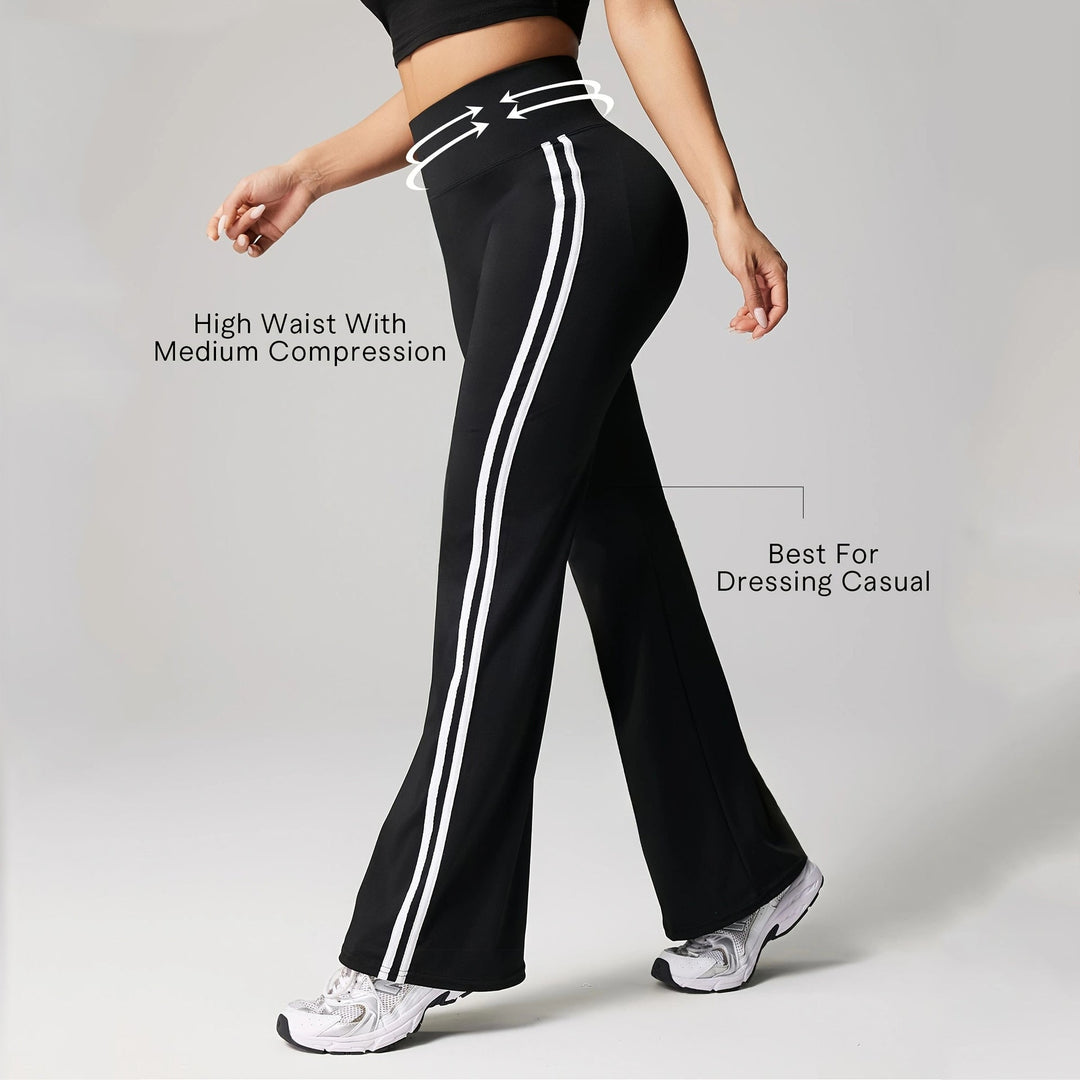 Color-Block Trim Flare Sports Pants