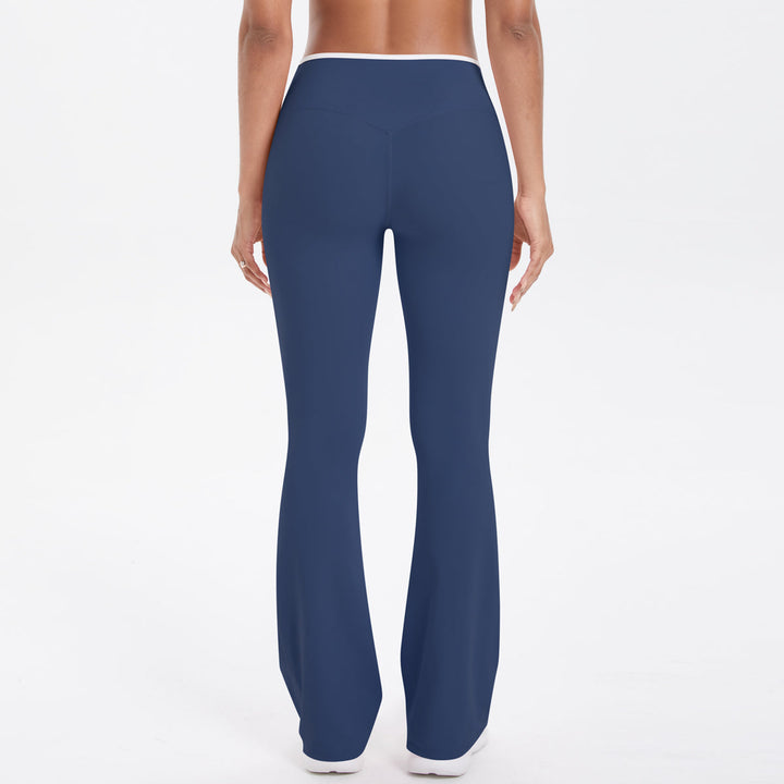 Colorblock V-Waist Cross Sports Flare Leggings