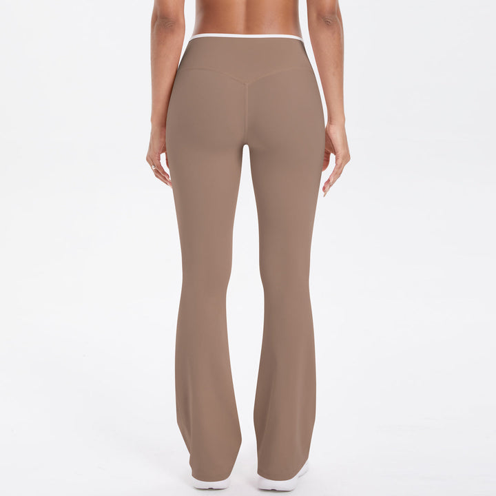 Colorblock V-Waist Cross Sports Flare Leggings