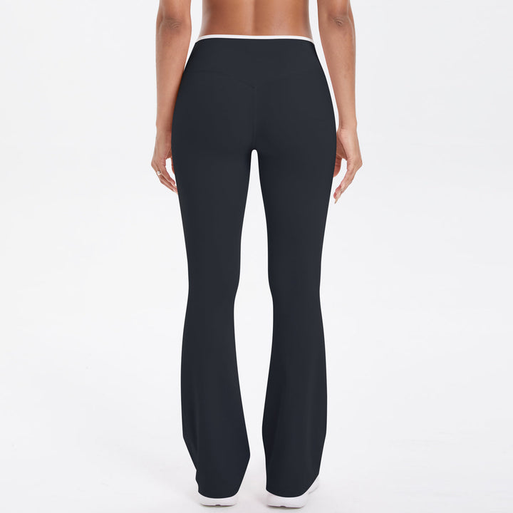Colorblock V-Waist Cross Sports Flare Leggings