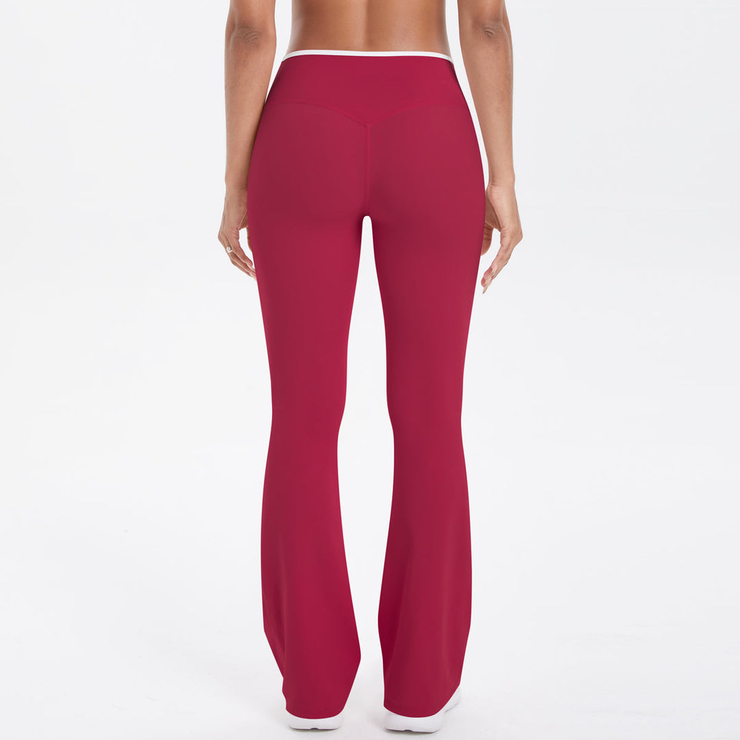 Colorblock V-Waist Cross Sports Flare Leggings