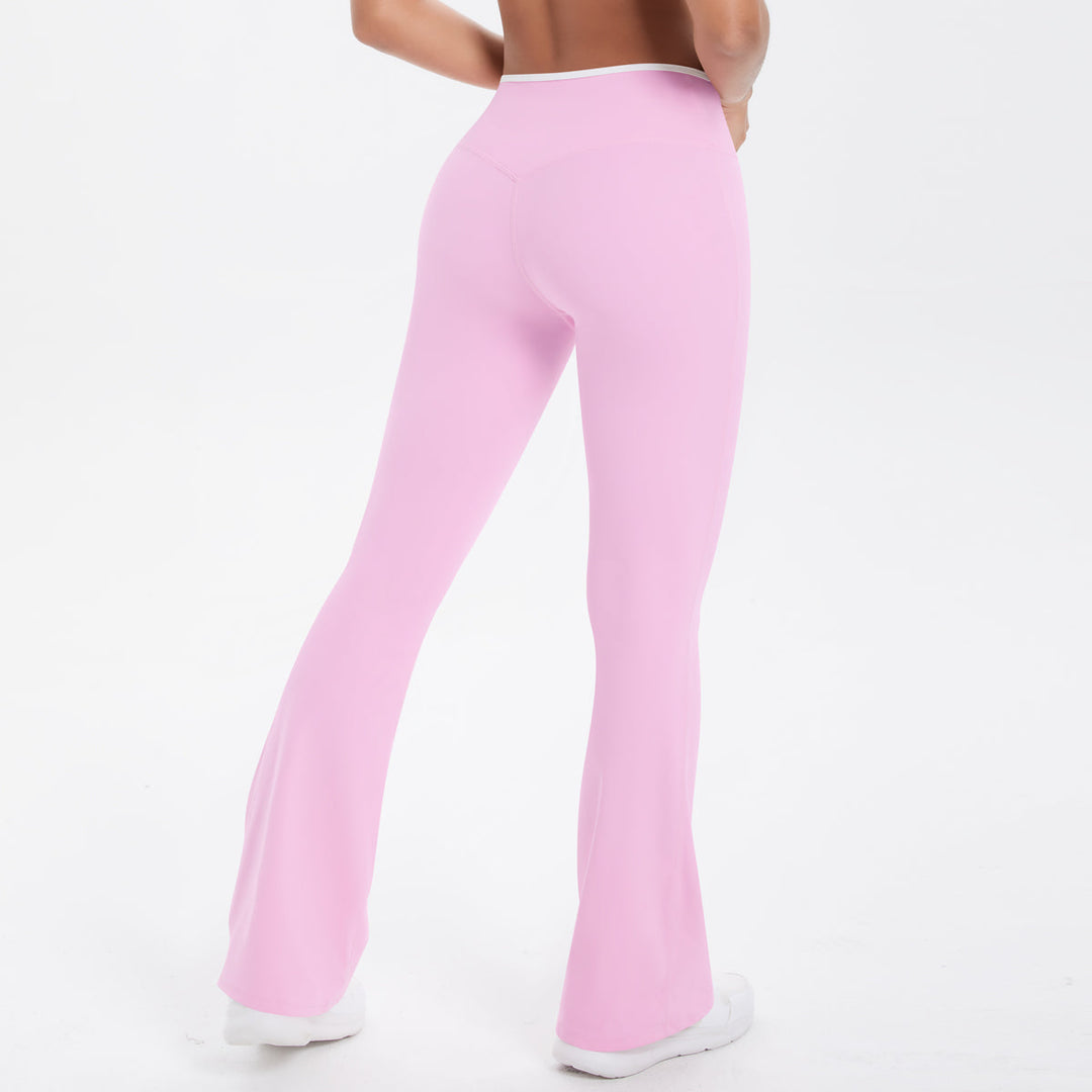 Colorblock V-Waist Cross Sports Flare Leggings