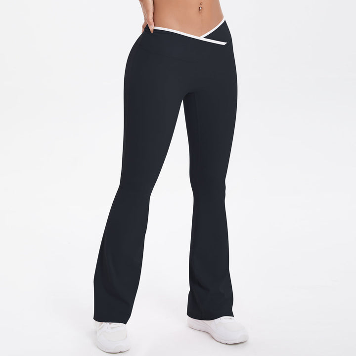 Colorblock V-Waist Cross Sports Flare Leggings