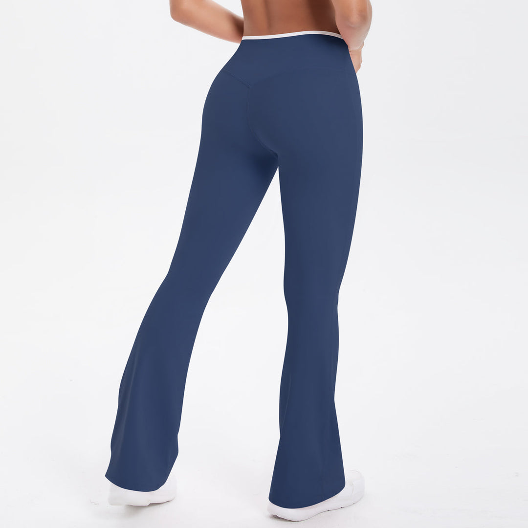 Colorblock V-Waist Cross Sports Flare Leggings