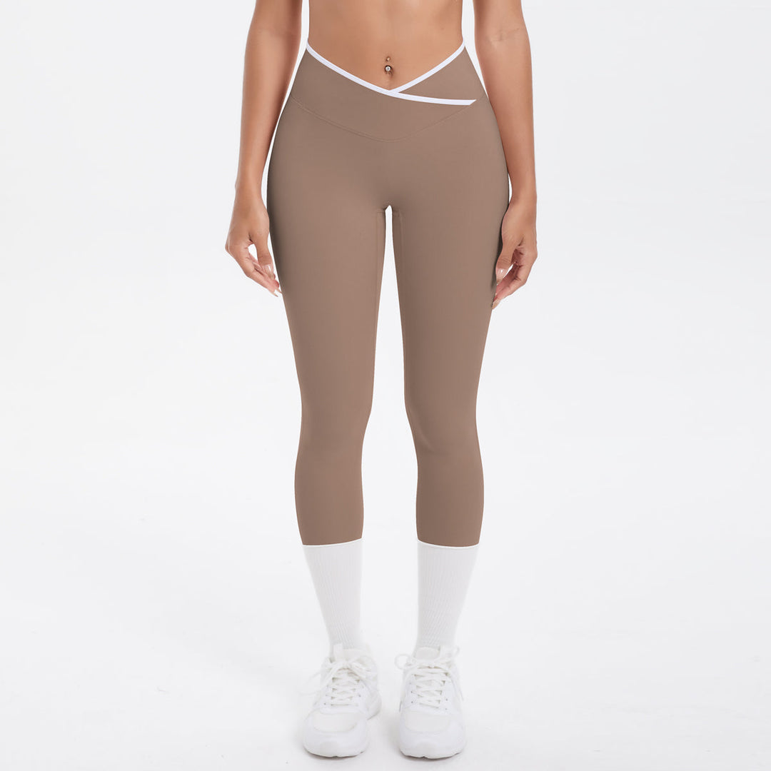 Colorblock V-Waist Cross Sports Leggings