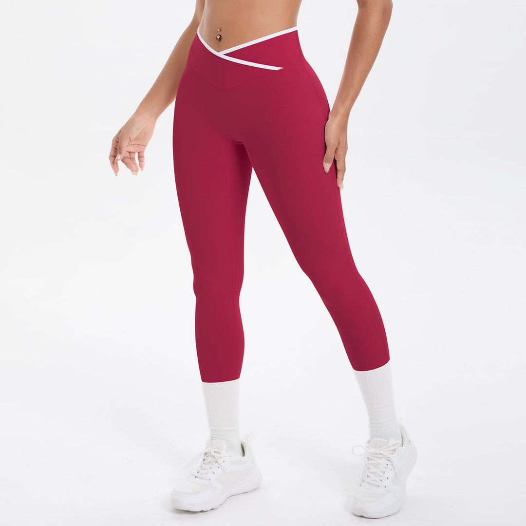 Colorblock V-Waist Cross Sports Leggings