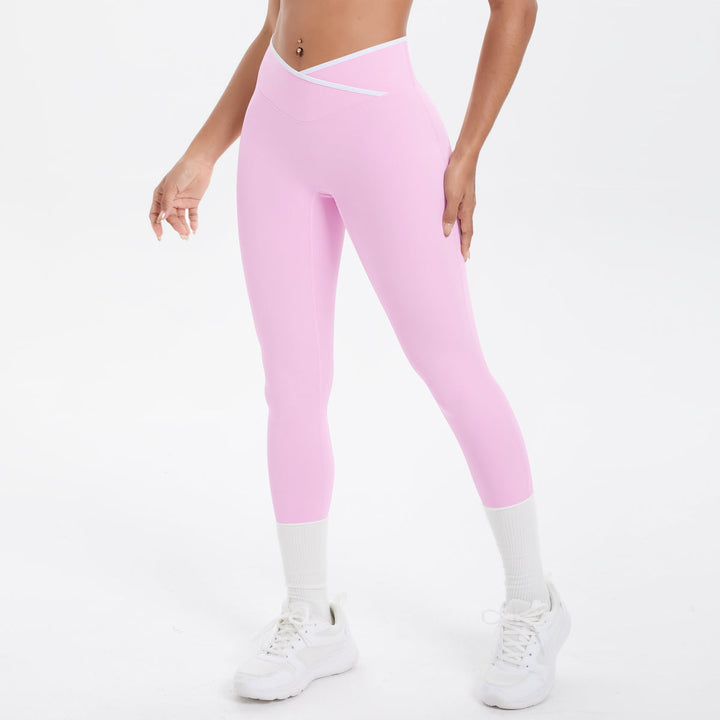 Colorblock V-Waist Cross Sports Leggings