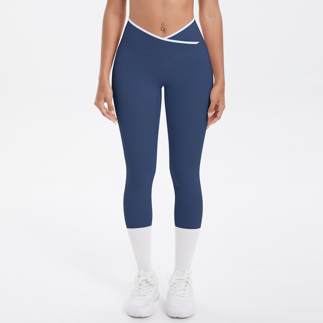 Colorblock V-Waist Cross Sports Leggings