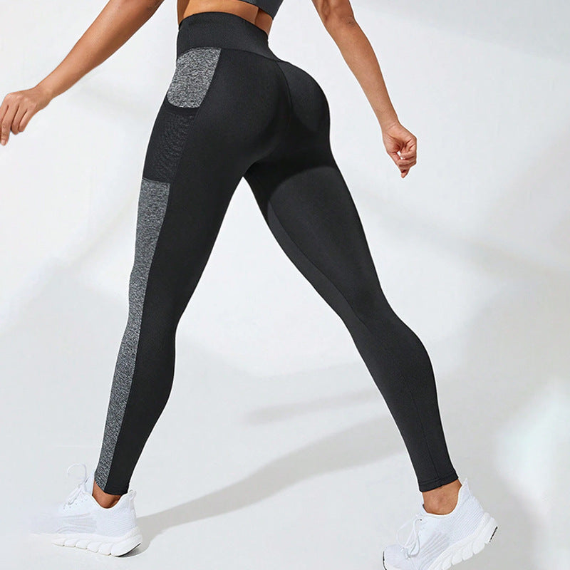 Contrast Panel Fitness Leggings
