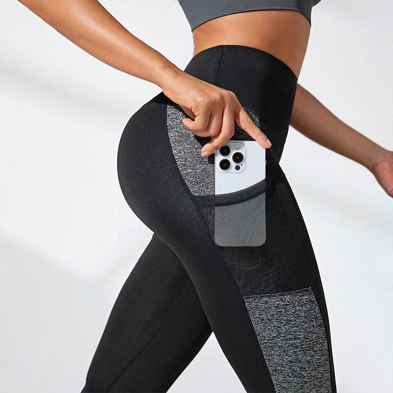 Contrast Panel Fitness Leggings