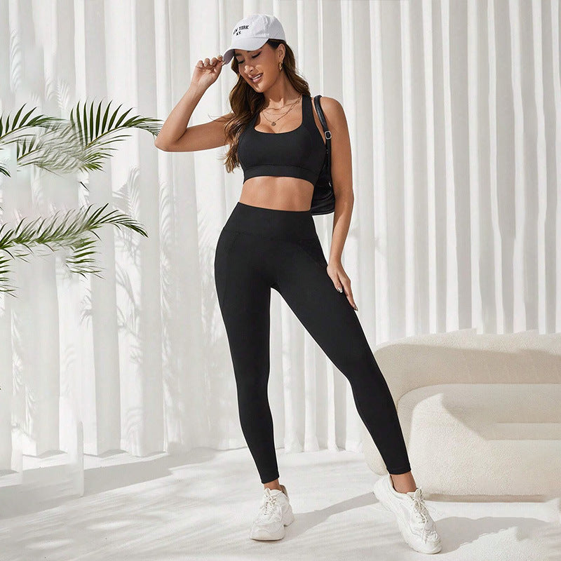 Contrast Stitching High-Waisted Workout Leggings