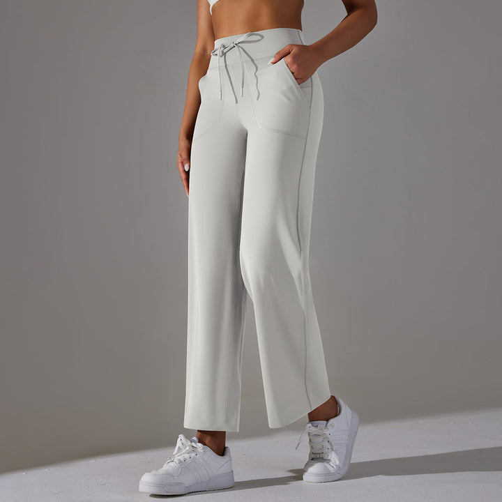 High-Waist Straight-Leg Sports Pants