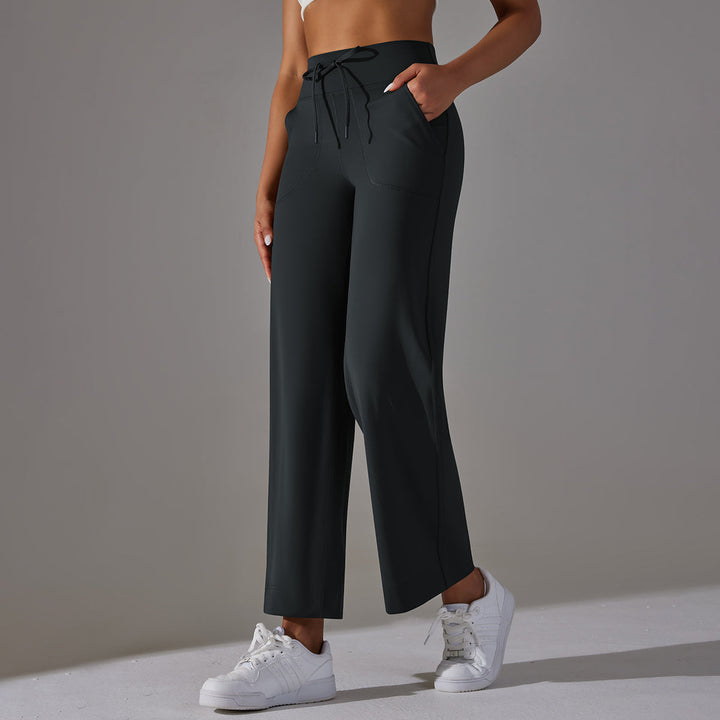 High-Waist Straight-Leg Sports Pants