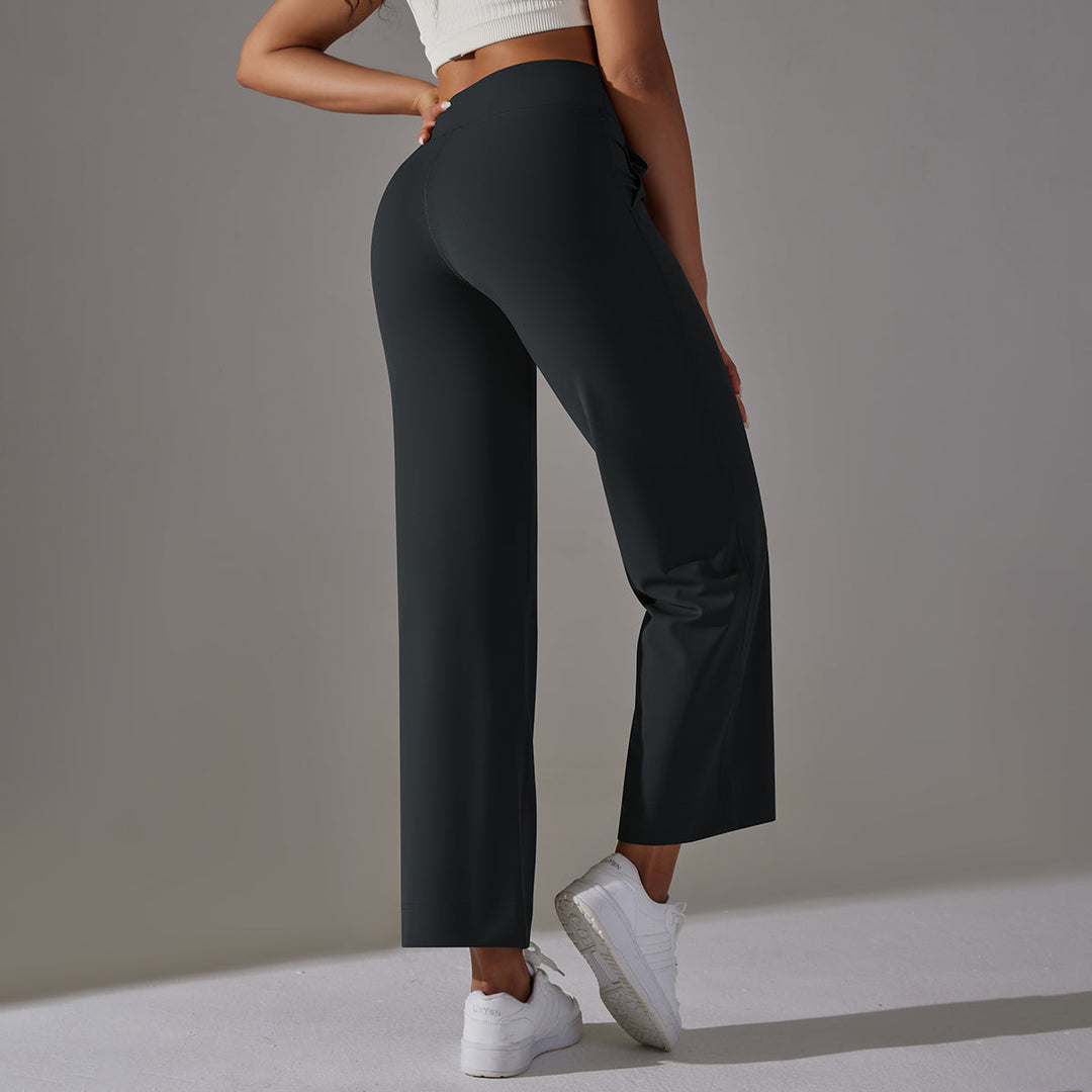 High-Waist Straight-Leg Sports Pants