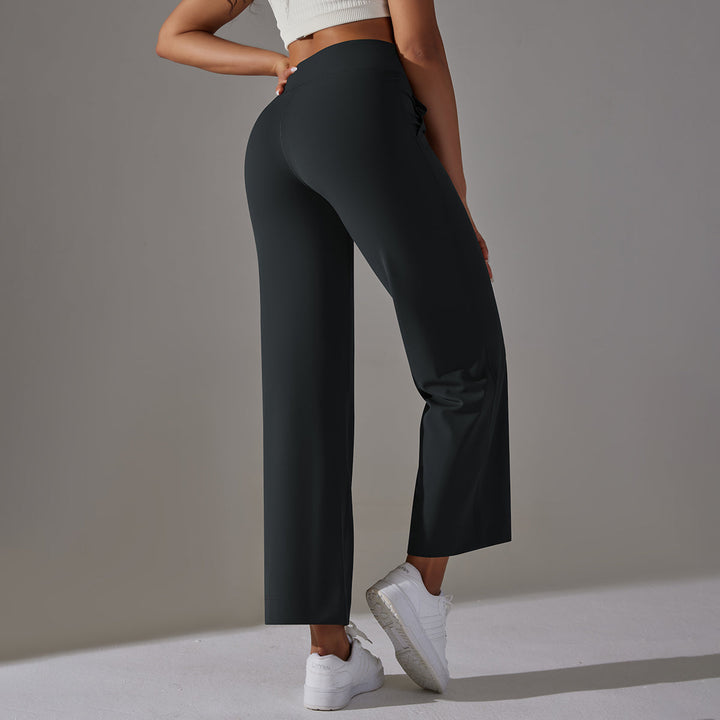 High-Waist Straight-Leg Sports Pants