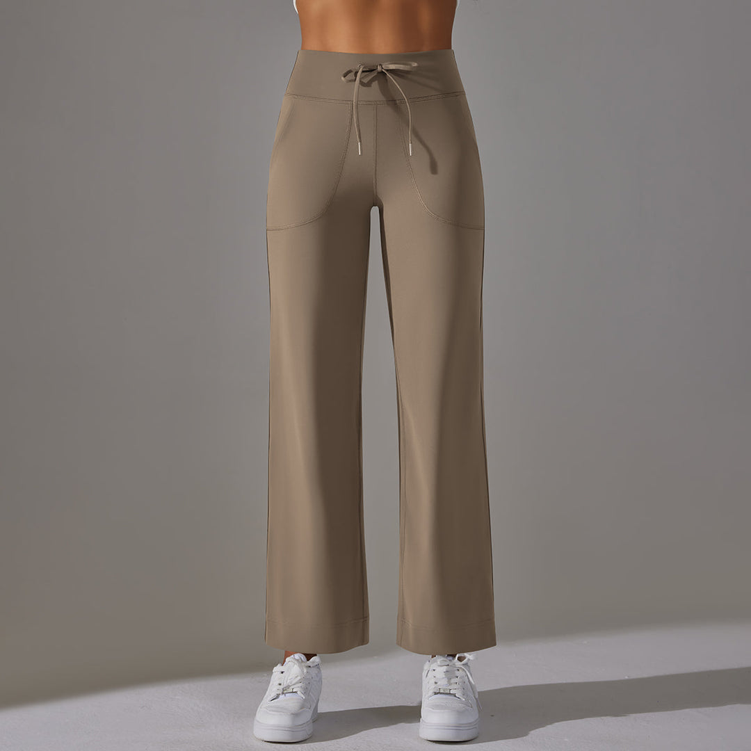 High-Waist Straight-Leg Sports Pants
