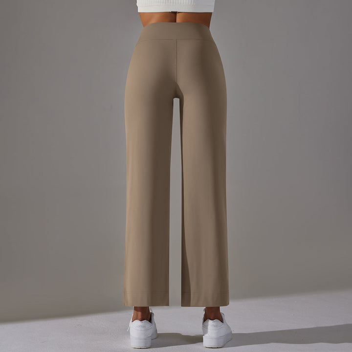 High-Waist Straight-Leg Sports Pants