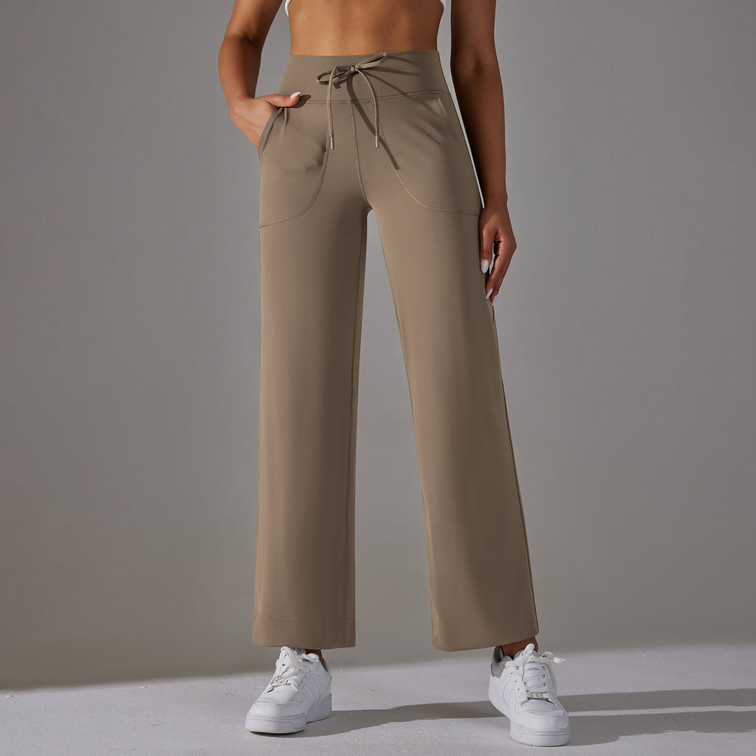 High-Waist Straight-Leg Sports Pants