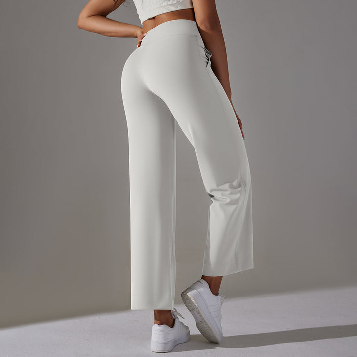 High-Waist Straight-Leg Sports Pants