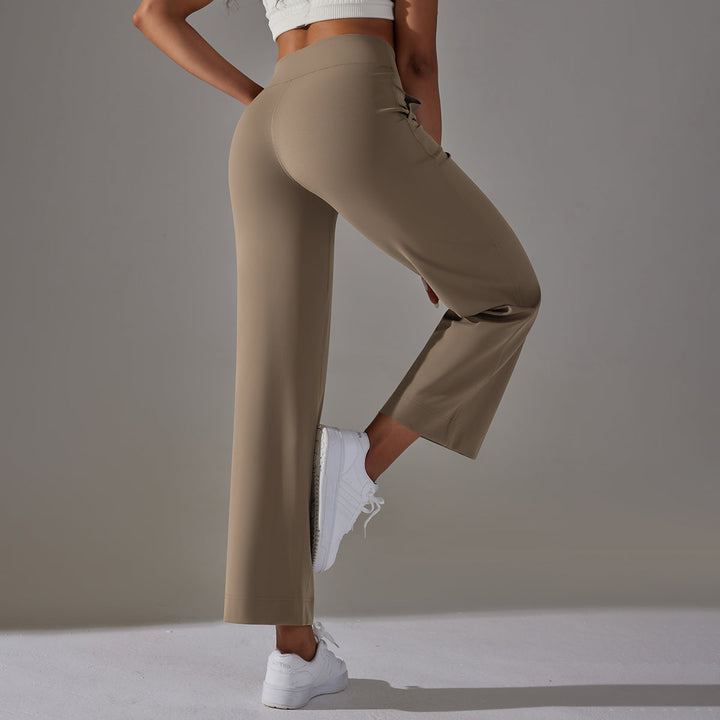 High-Waist Straight-Leg Sports Pants
