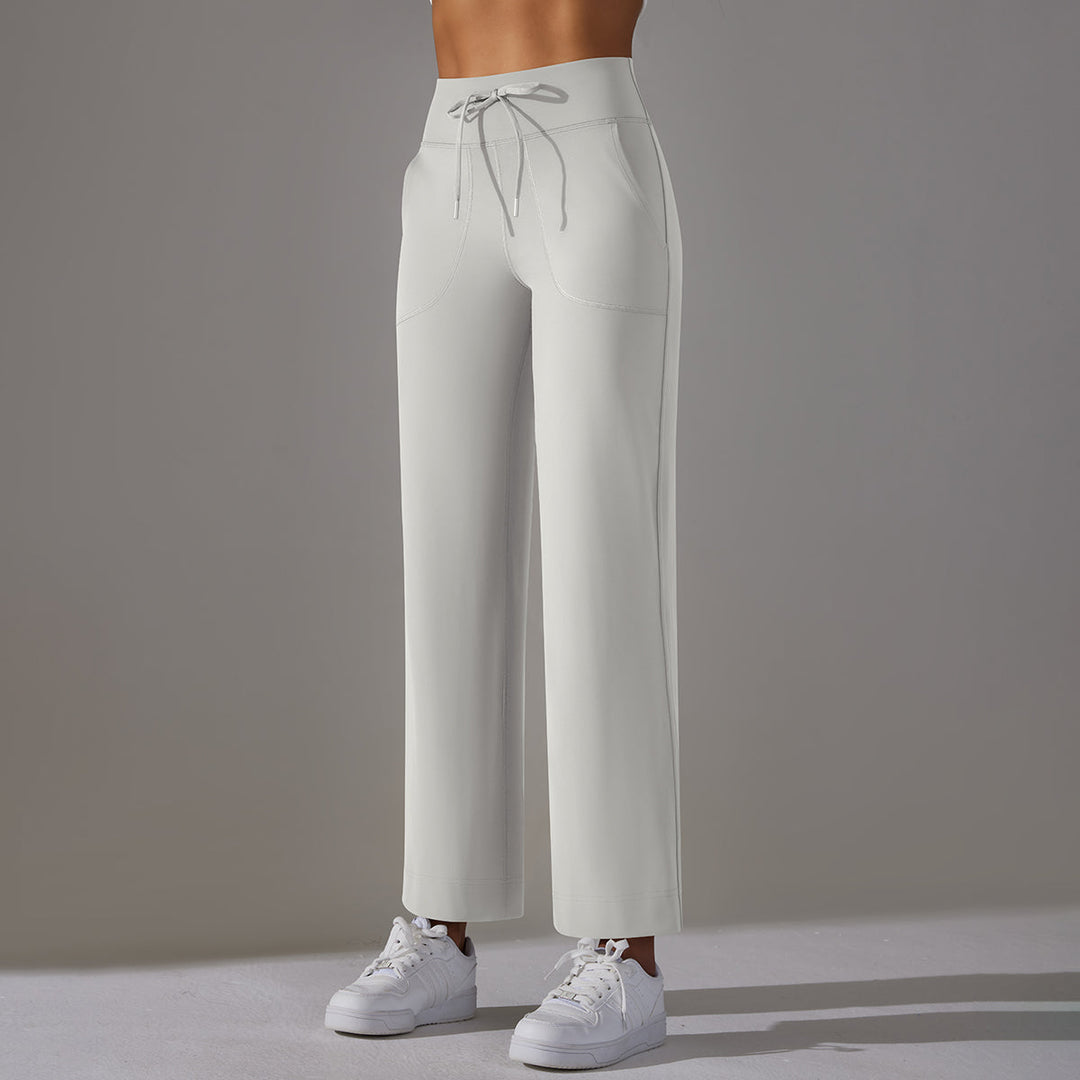 High-Waist Straight-Leg Sports Pants