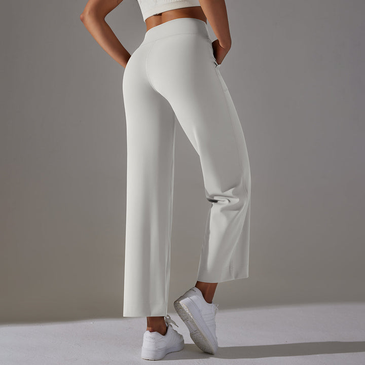 High-Waist Straight-Leg Sports Pants