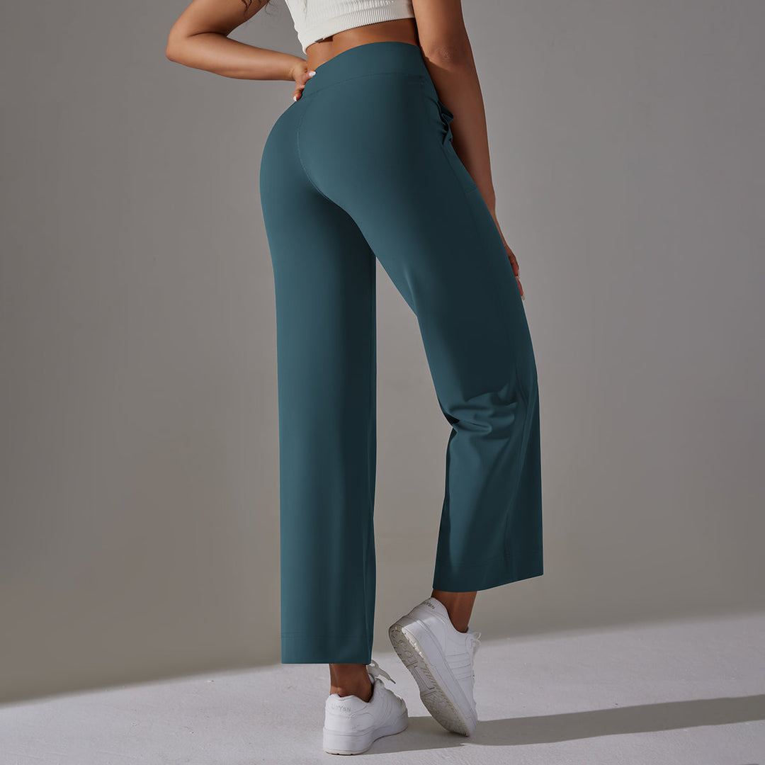 High-Waist Straight-Leg Sports Pants