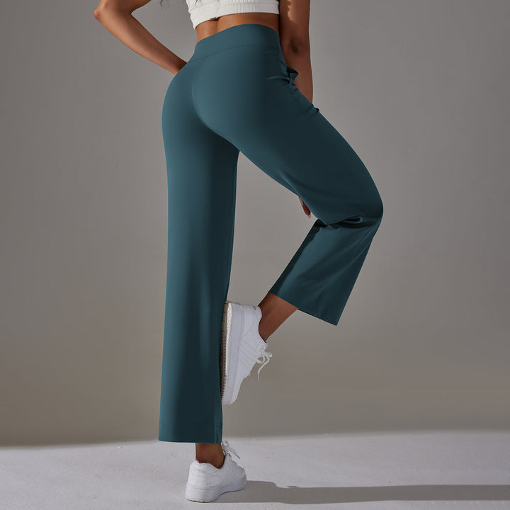 High-Waist Straight-Leg Sports Pants