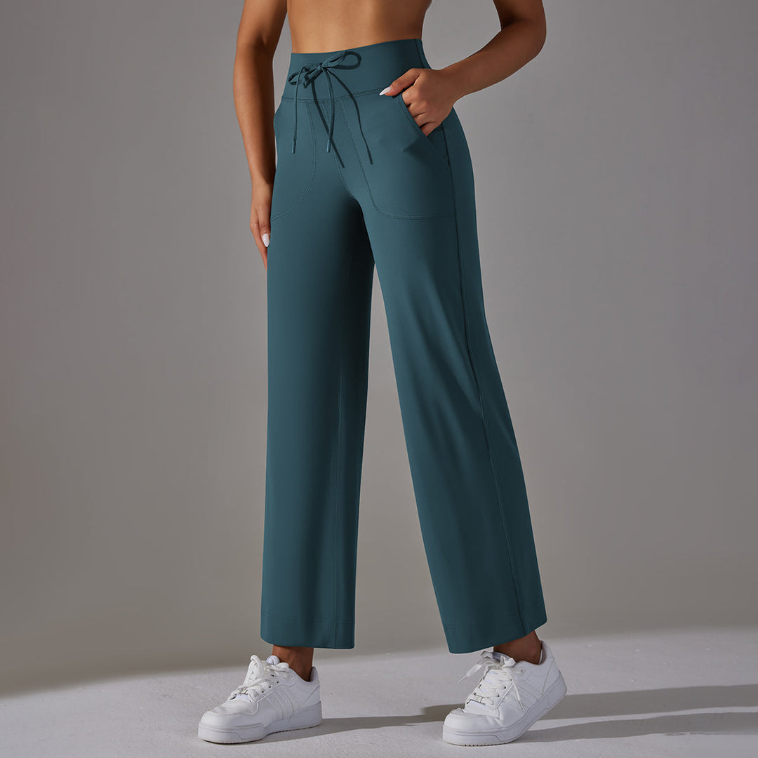 High-Waist Straight-Leg Sports Pants