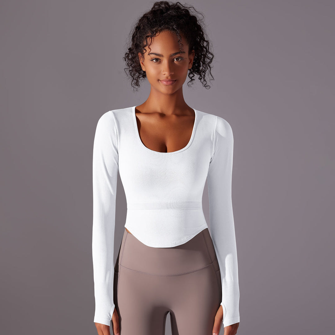 Ribbed Seamless Long Sleeve Workout Top