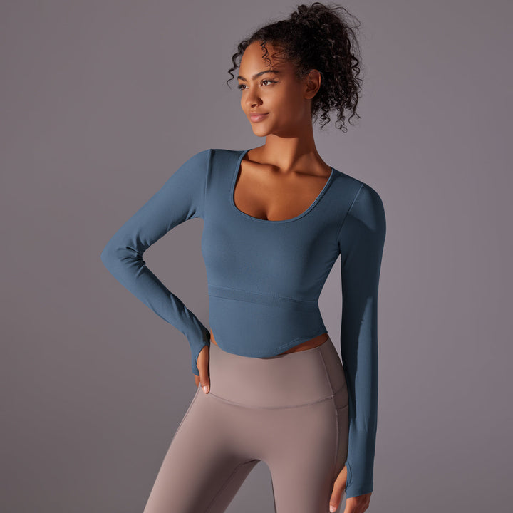 Ribbed Seamless Long Sleeve Workout Top