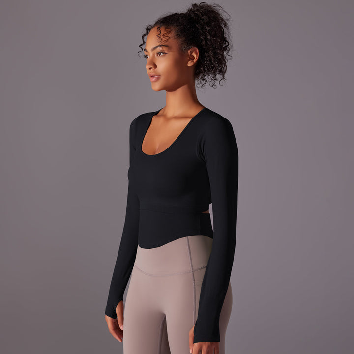 Ribbed Seamless Long Sleeve Workout Top