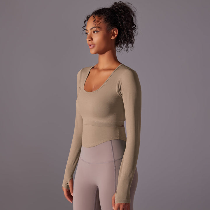 Ribbed Seamless Long Sleeve Workout Top