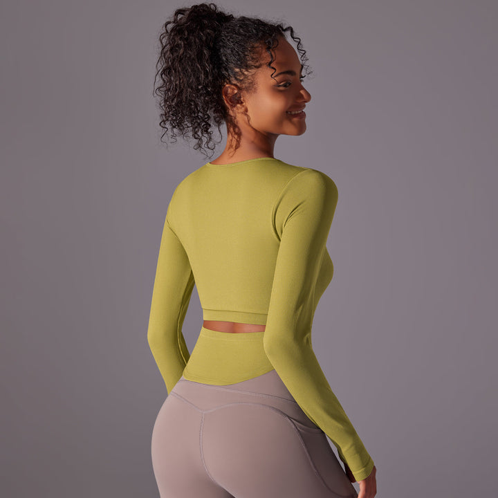 Ribbed Seamless Long Sleeve Workout Top