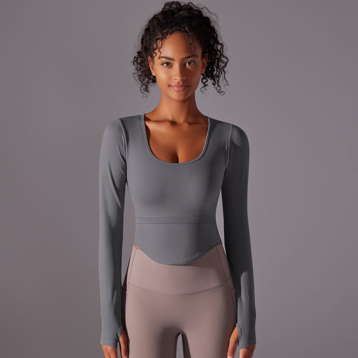 Ribbed Seamless Long Sleeve Workout Top