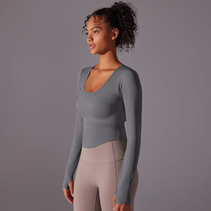 Ribbed Seamless Long Sleeve Workout Top