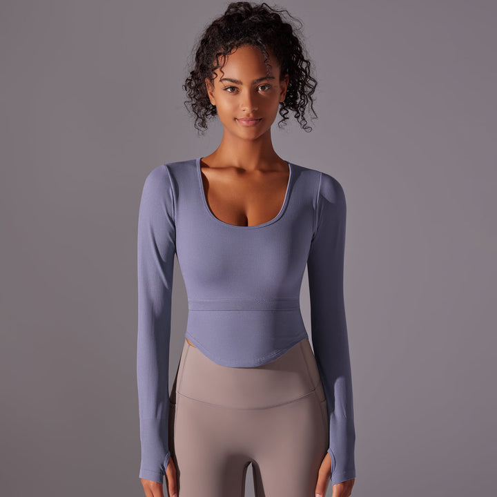 Ribbed Seamless Long Sleeve Workout Top
