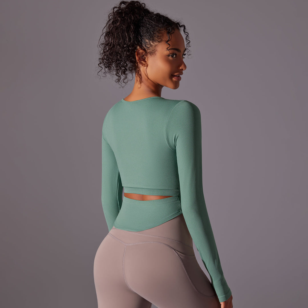 Ribbed Seamless Long Sleeve Workout Top