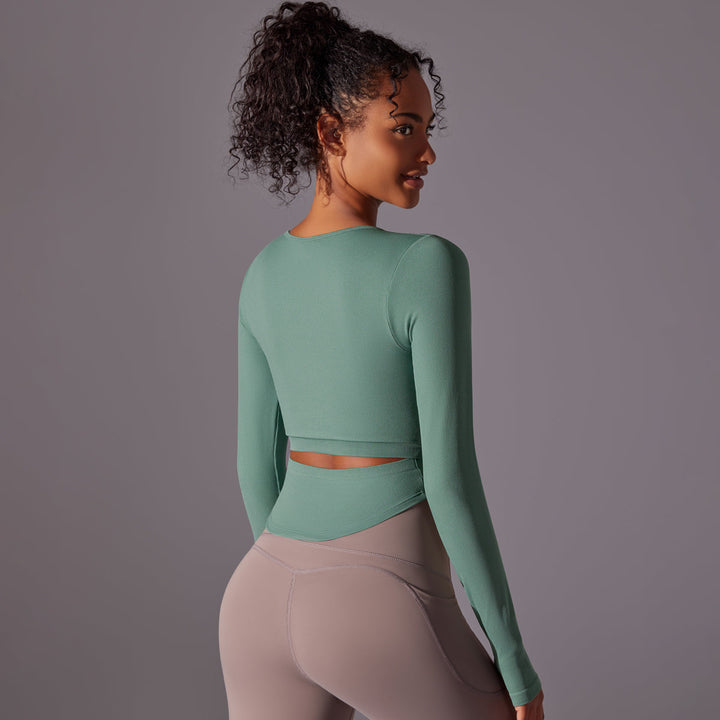 Ribbed Seamless Long Sleeve Workout Top